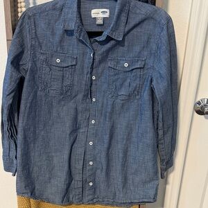 Old Navy Classic Blue Chambray Shirt Jr
